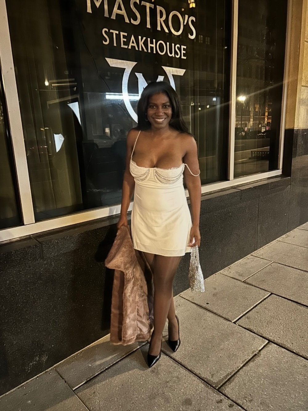 House of CB GRACE Ivory Crystallised Mini Dress